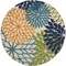 Homeroots 8 ft. Round Orange Floral Outdoor Area Rug 384646 - alternate 1